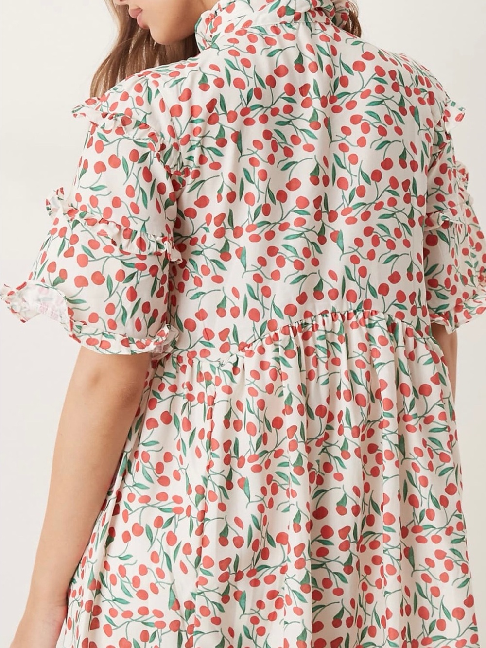 Sister Jane White Mini Dress with Red Cherry Print - Picture 4 of 4